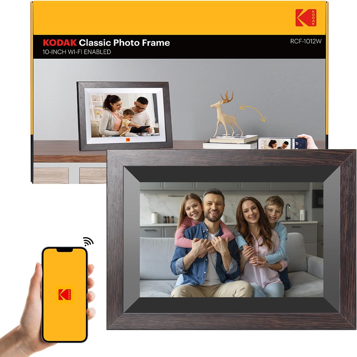 KODAK 10.1 Inch WiFi Digital Picture Frame with 32GB Storage, Electronic Smart Digital Photo Frame 1280x800 IPS Touch Screen, Auto-Rotate, Share Moments Instantly Gifts for Women Mothers Day Christmas