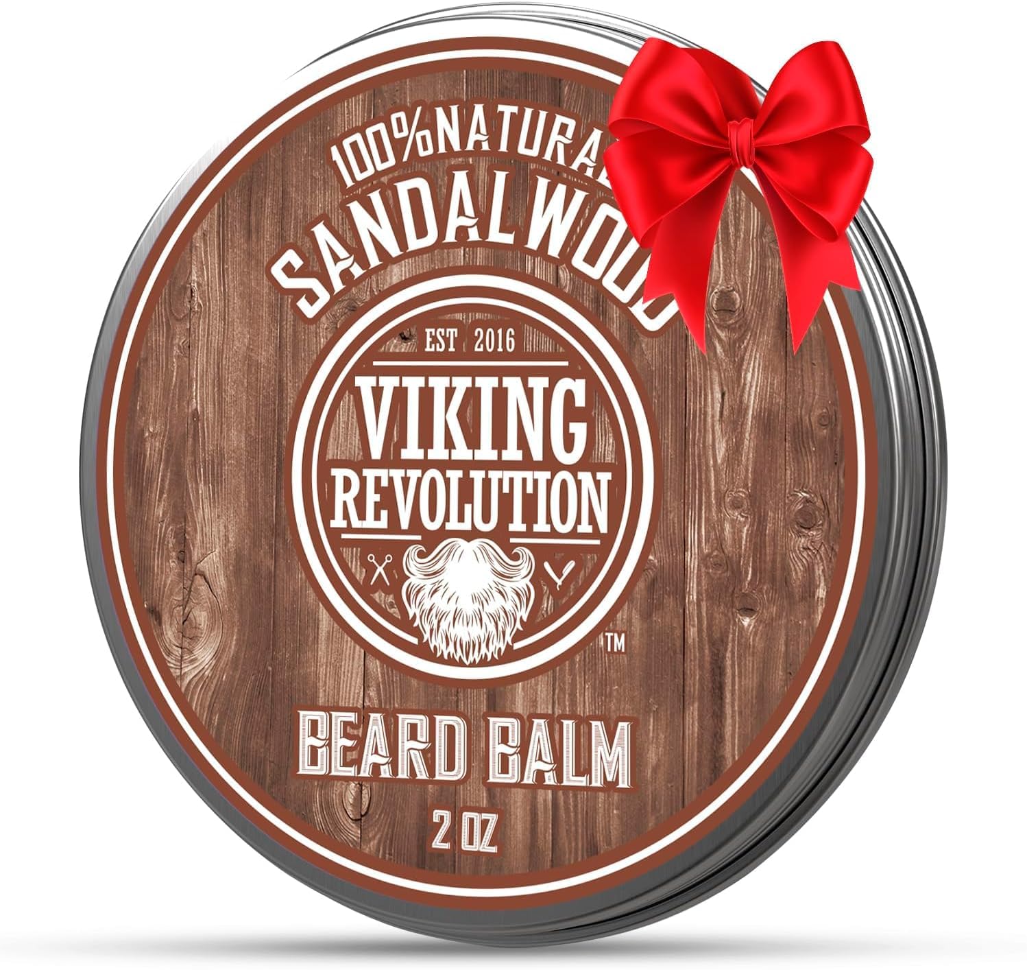 Viking Revolution Sandalwood Beard Balm - Beard Butter with Argan Oil, Beard Softener for Men with Jojoba Oil - Beard Moisturizer for Men with Beeswax - Beard Wax for Men (2oz, 1 Pack)