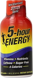 5-Hour Energy Dietary Supplement New Improved Berry Taste 1.93 Fl OZ Pack of 24