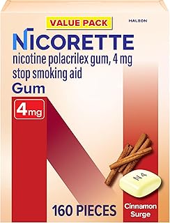 Nicorette 4 mg Nicotine Gum to Help Stop Smoking - Cinnamon Surge Flavored Stop Smoking Aid, 160 Count