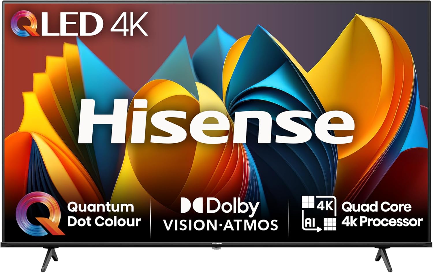 Hisense 75 Inch 4K QLED Smart TV 75E7NQTUK - Quantum Dot Colour, 4K AI Processor, Dolby Vision Atmos, Smooth Motion, Sports Mode, Vidaa OS with Freely, Youtube, Netflix and Disney+ (2024 Model)