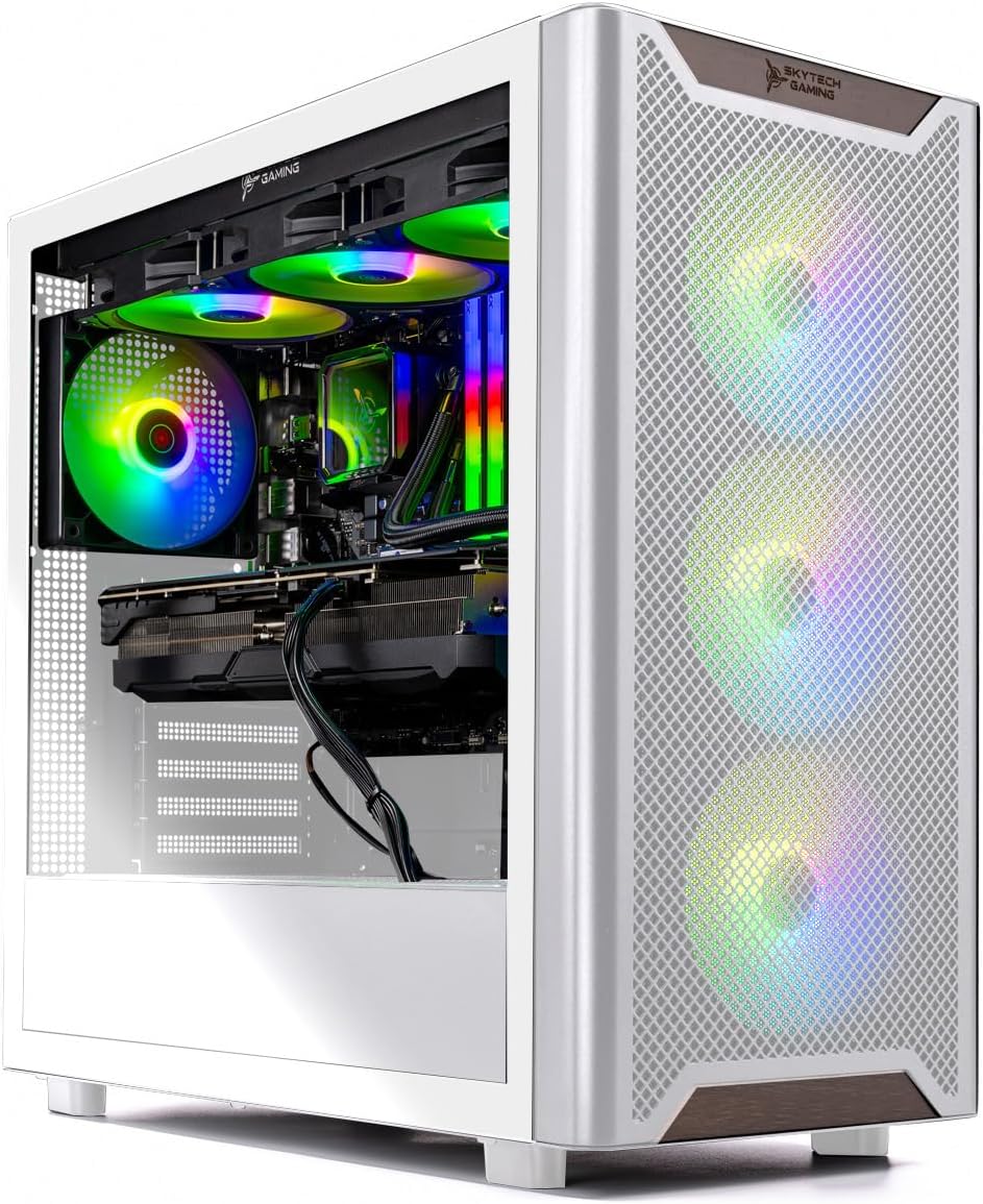 Skytech Gaming Chronos 3 Desktop PC, Ryzen 7 9800X3D 4.7 GHz (5.2 GHz), NVIDIA RTX 5080 16GB, X670 Board, 2TB Gen4 NVMe SSD, 32GB DDR5 RAM 6000 RGB, 850W Gold ATX 3 PSU, 360mm ARGB AIO, Wi-Fi, Win 11
