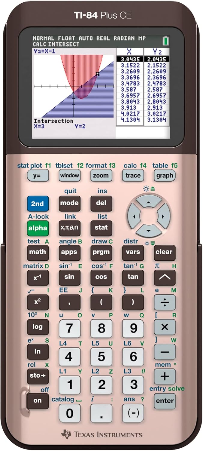 Texas Instruments TI-84 Plus CE Color Graphing Calculator, Rose Gold (Metallic)