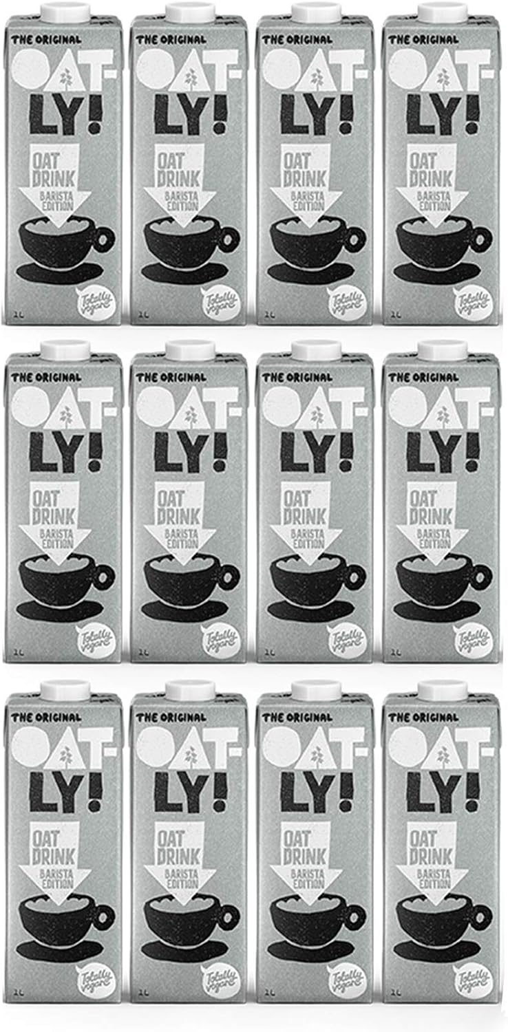 Oatly Oat Drink Barista Edition Long Life Bundle - 1 Litre (12 Pack) – Totally Vegan – Dairy Free Oat Milk