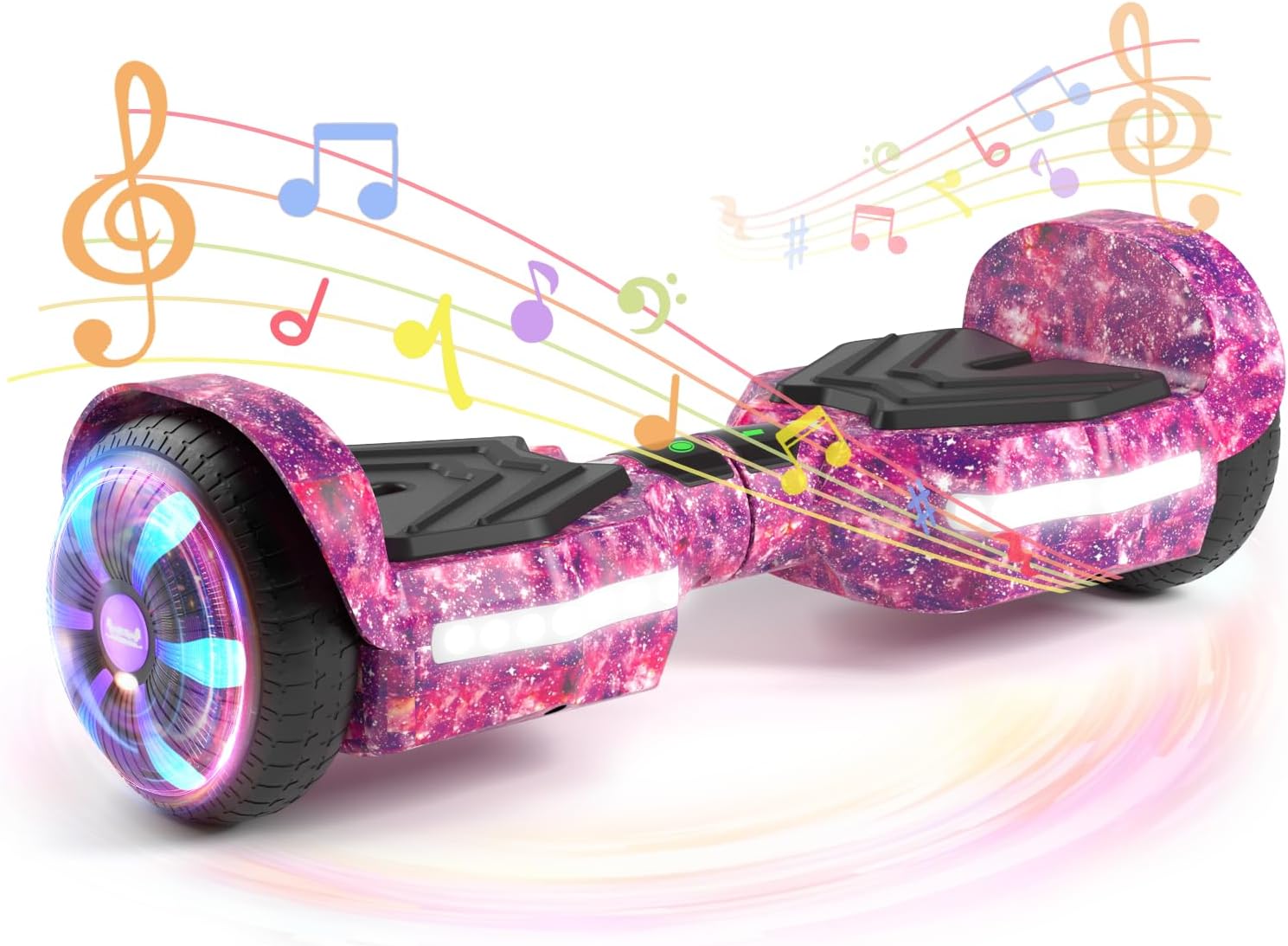 SIMATE Scooter, Bluetooth Speakers and LED Light-Up Wheels, APP Control, Dual 250W Motors, 8.5 mph Max Speed & 8.5 Miles Max Range, Gifts for Kids Adults Girls Boys