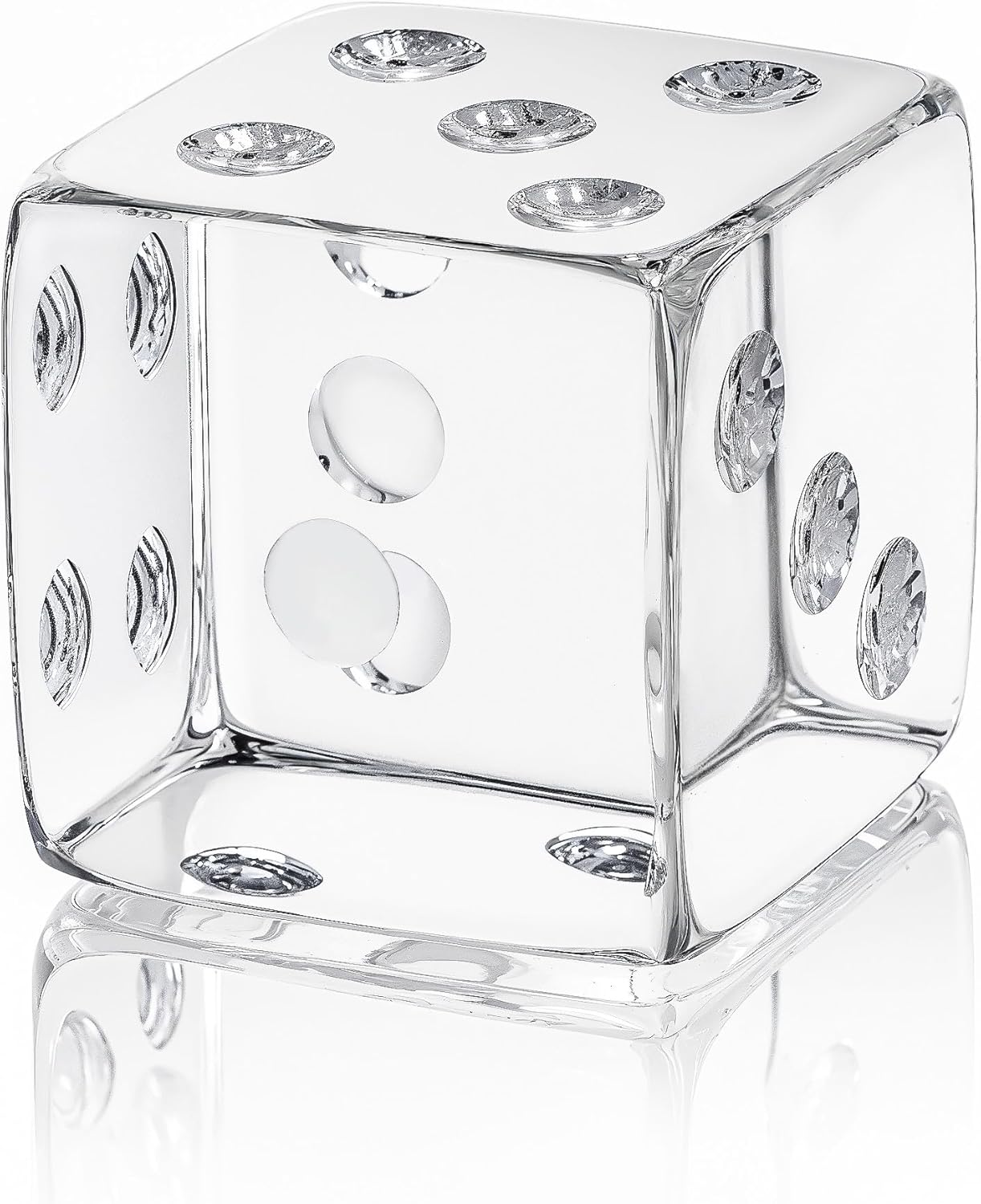 QFkris Glass Dice Paperweight Glass Art Dice Figurine Paper Weights for Desk