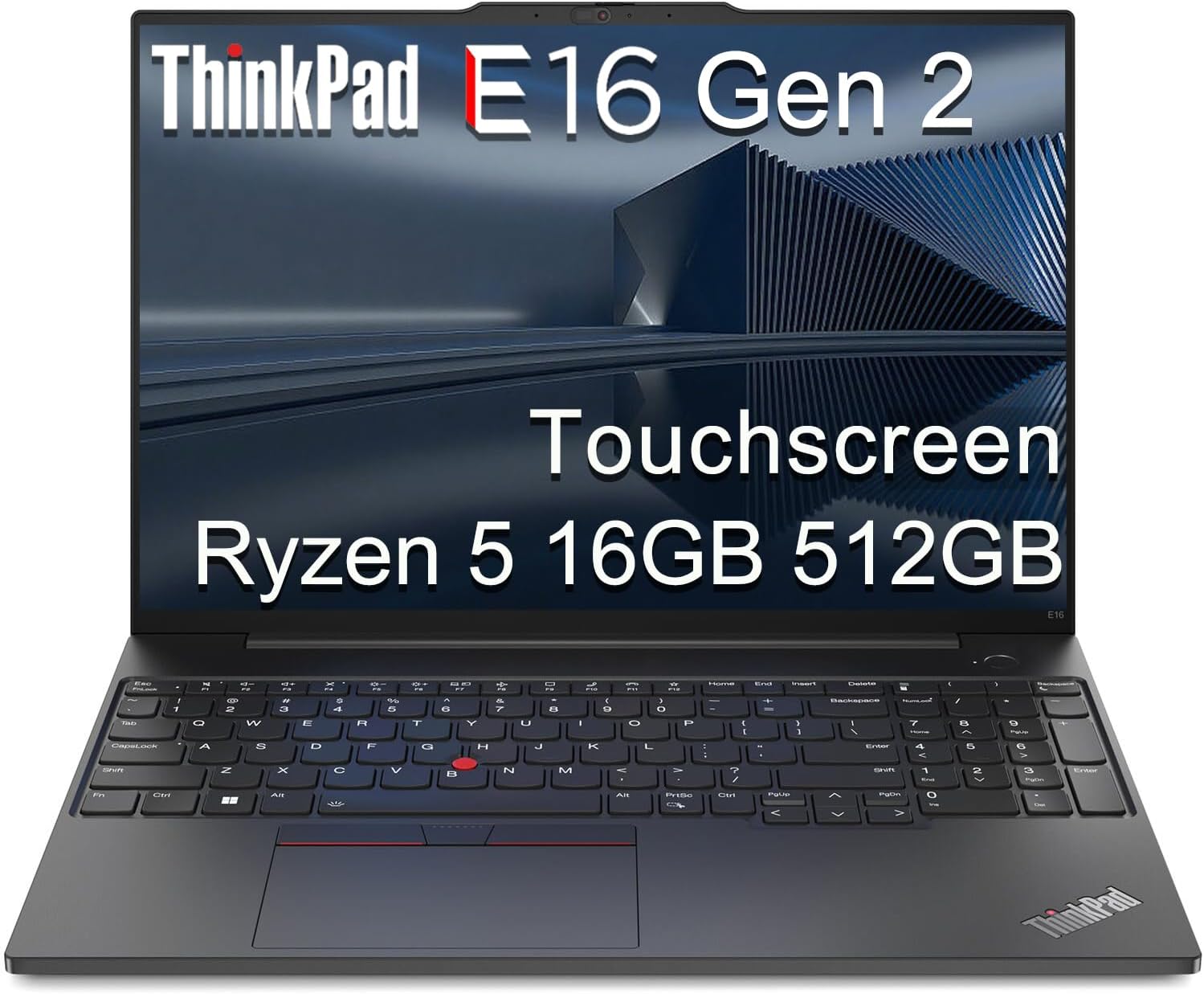 Lenovo ThinkPad E16 Gen 2 Business Laptop (16" FHD+ Touchscreen, AMD Ryzen 5 7535U (> Intel i7-1255U), 16GB DDR5 RAM, 512GB SSD) Fingerprint, Backlit, Webcam, Ethernet, Win 11 Pro w/ Copilot, Black