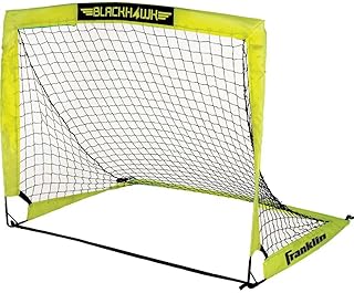 Franklin Sports Blackhawk Backyard Soccer Goal - Portable Pop Up Soccer Nets - Youth + Adult Folding Indoor + Outdoor Goals - Multiple Sizes + Colors - Perfect for Games + Practice