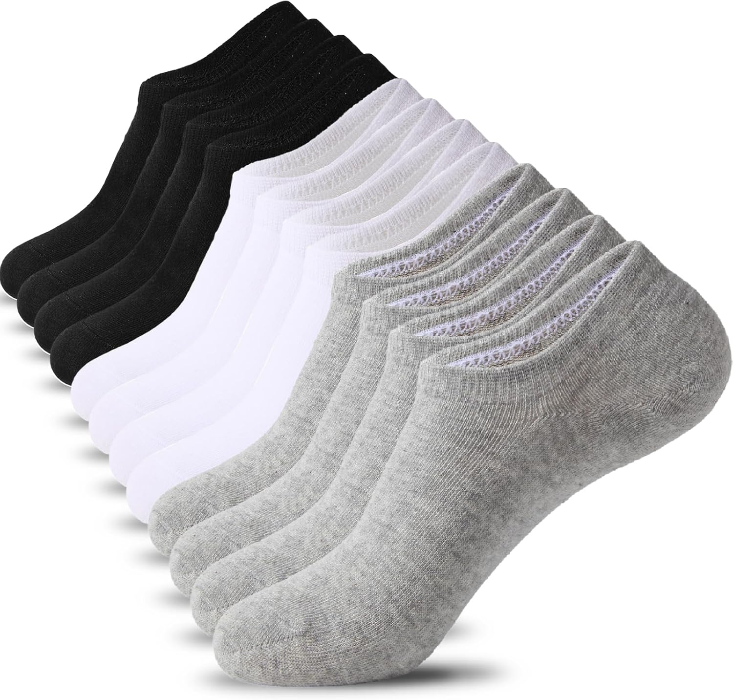 6/10 Pairs Non Slip No Show Socks Womens and Mens Low Cut Invisible Liner Ankle Socks