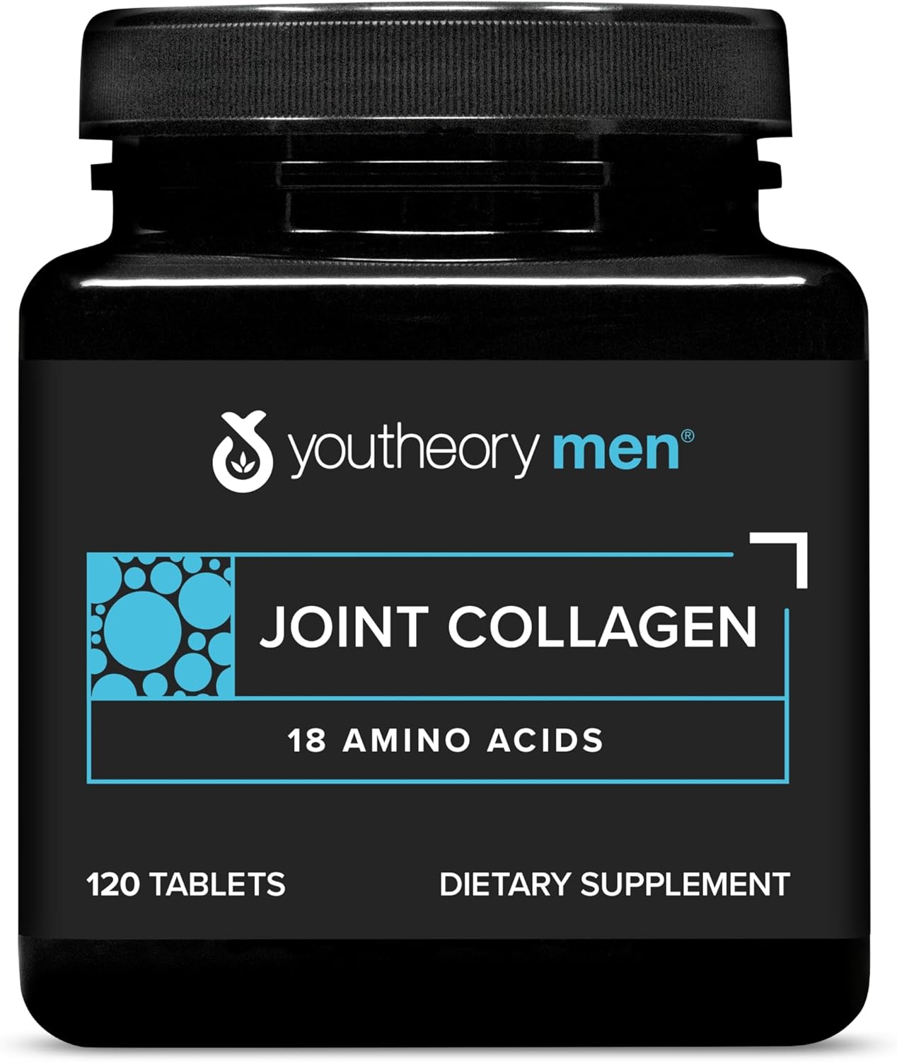 Youtheory Men's Joint Collagen with 18 Amino Acids - Premium Collagen for Men - Joint Support Supplement with Boswellia Extract, Ginger & Black Pepper* - Dairy, Soy & Gluten Free - 120 Tablets
