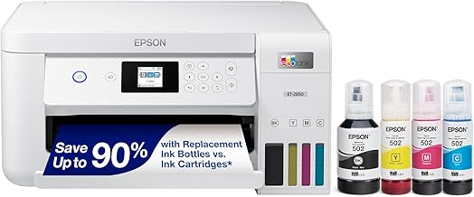 Epson EcoTank ET-2850 Wireless Color All-in-One Cartridge-Free Supertank Printer with Scan, Copy and Auto 2-Sided Printing - White, Medium