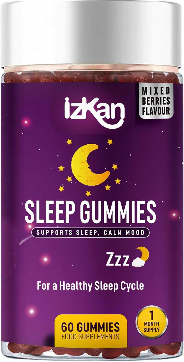 Pro Sleep Gummies for Adults with Magnesium, L-Theanine, 5 HTP, Valerian Root, Passionflower Extract, Glycine, Chewable Sleep Supplement |Sleep Aid| |Calm Mood| Vegan 60 Gummies |Berries Flavour| (1)