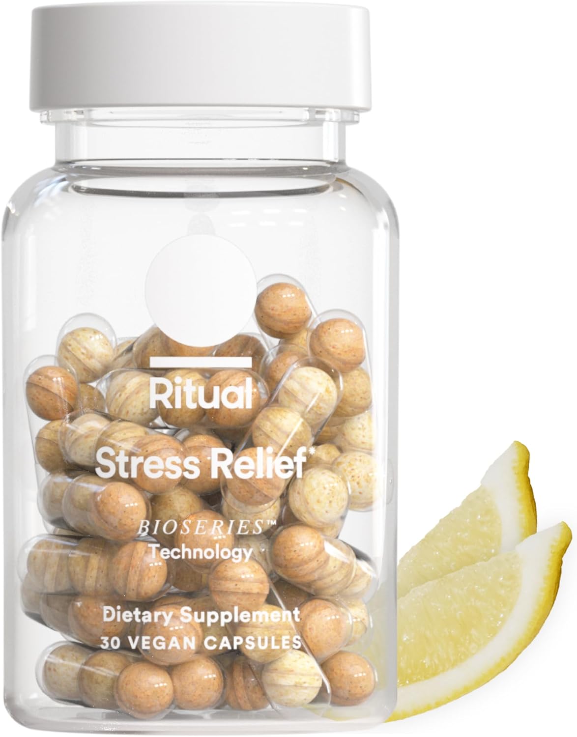 Ritual Stress Relief Supplement Shoden® Ashwagandha, Suntheanine® L-Theanine, and Saffron as affron®* BioSeries with 8-Hour Release to Support Natural Cortisol Response and Promote Calm, 30 Day