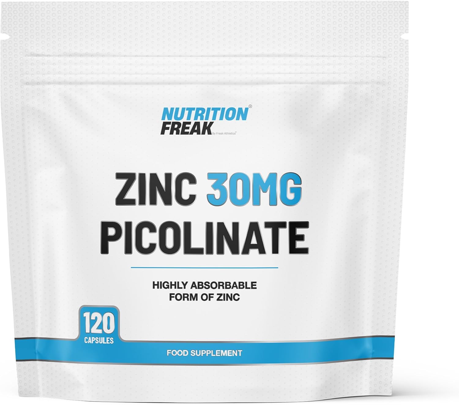 Zinc 30mg as Picolinate 120 Capsules Made in The UK by Freak Athletics
