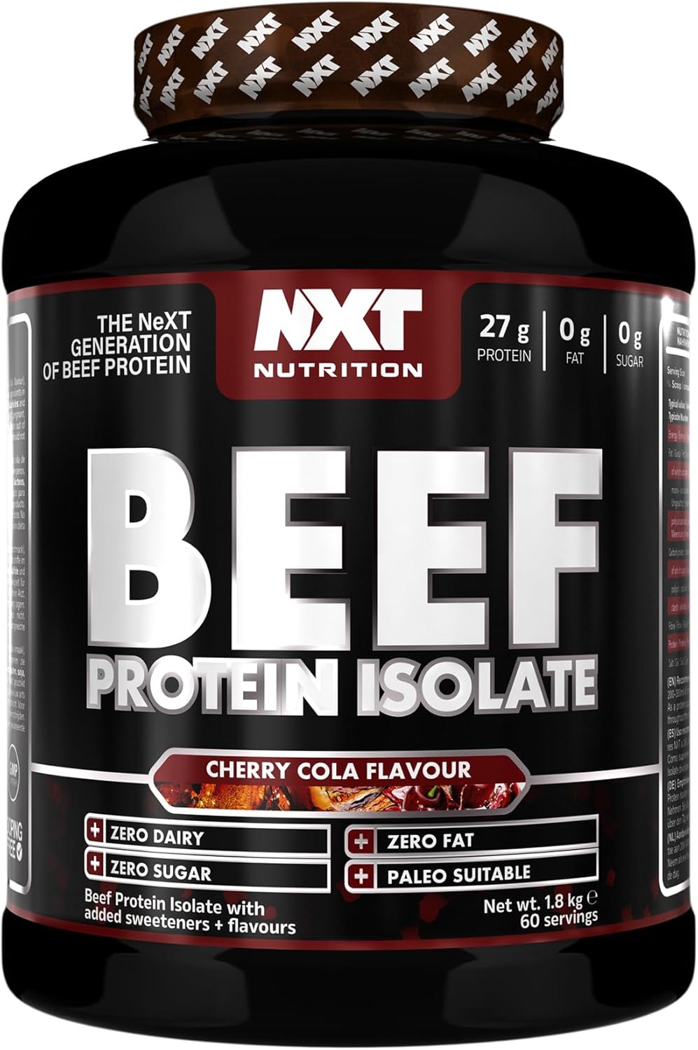 NXT Nutrition Beef Protein Isolate Powder - Protein Powder High in Natural Amino Acids - Paleo, Keto Friendly - Dairy and Gluten Free - Muscle Recovery | 1.8kg (Cherry Cola)