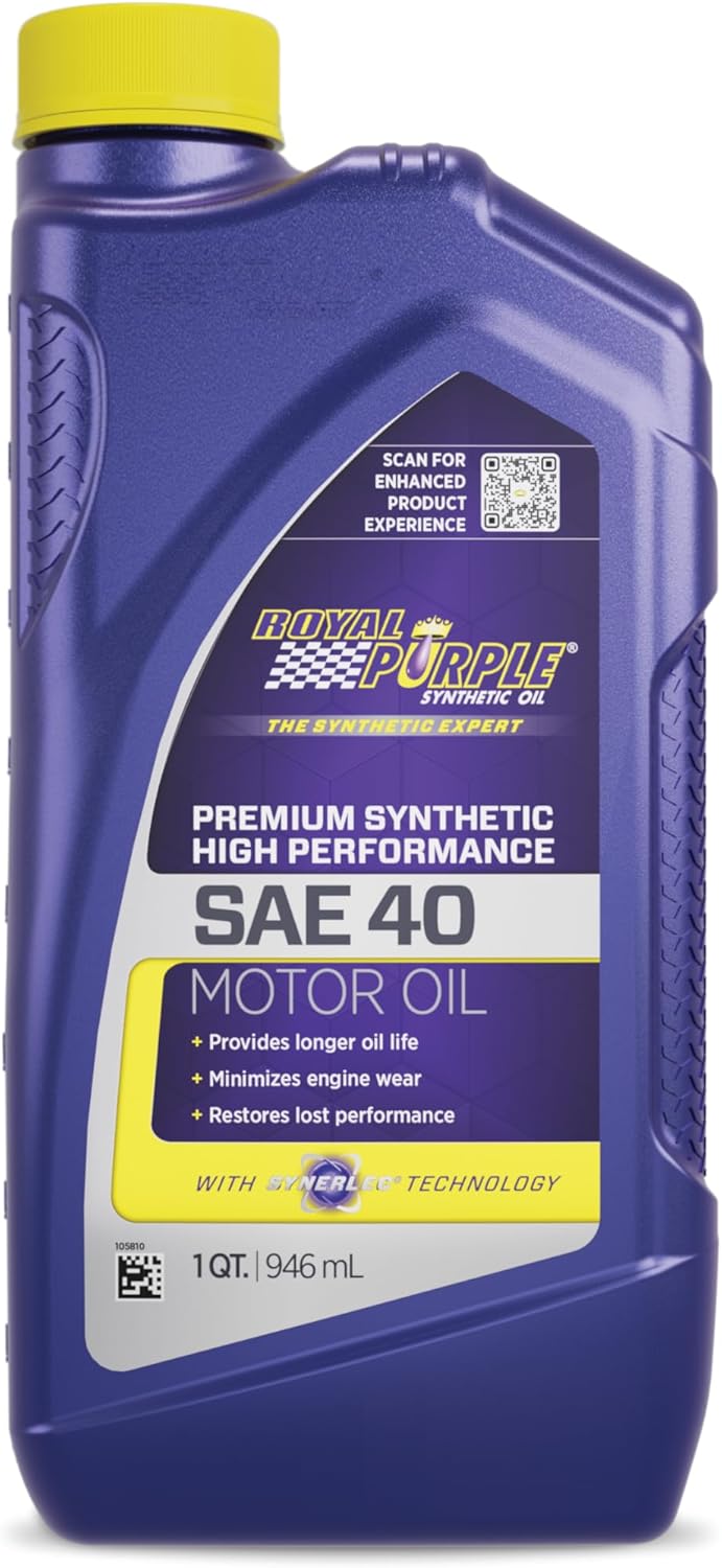 Royal Purple 1040 06040-6PK API-Licensed Heavy Duty SAE 40 High Performance Synthetic Motor Oil - 1 qt. (Case of 6)