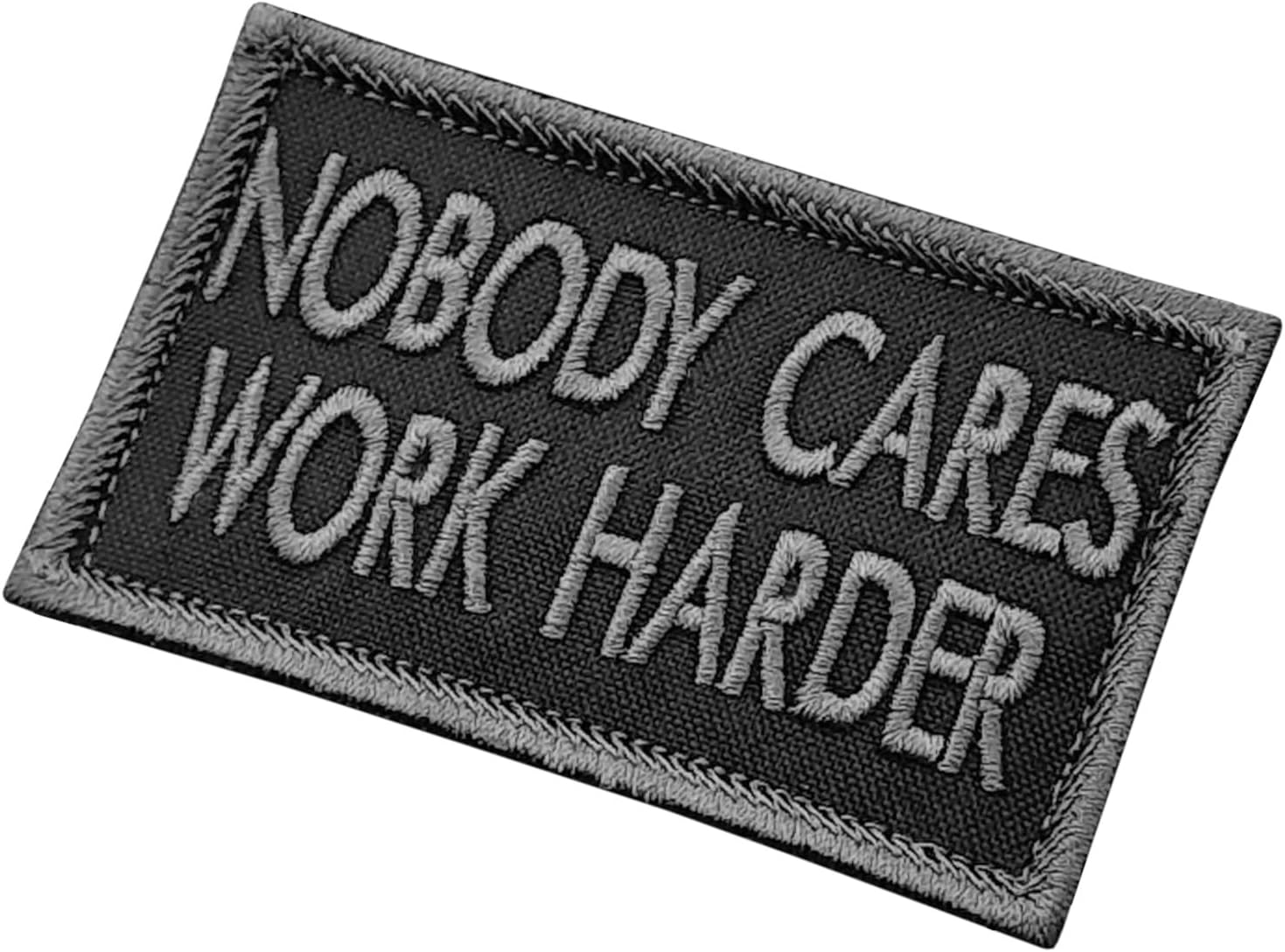 Subdued Nobody Cares Work Harder 2x3.25 Morale Patch