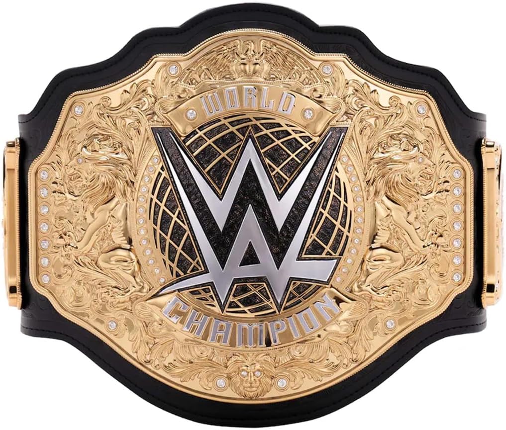 2023 World Heavyweight Wrestling Championship Replica Belt - Adult Size Authentic Look Gold Plated Plates Wrestling Collector's Item, Black