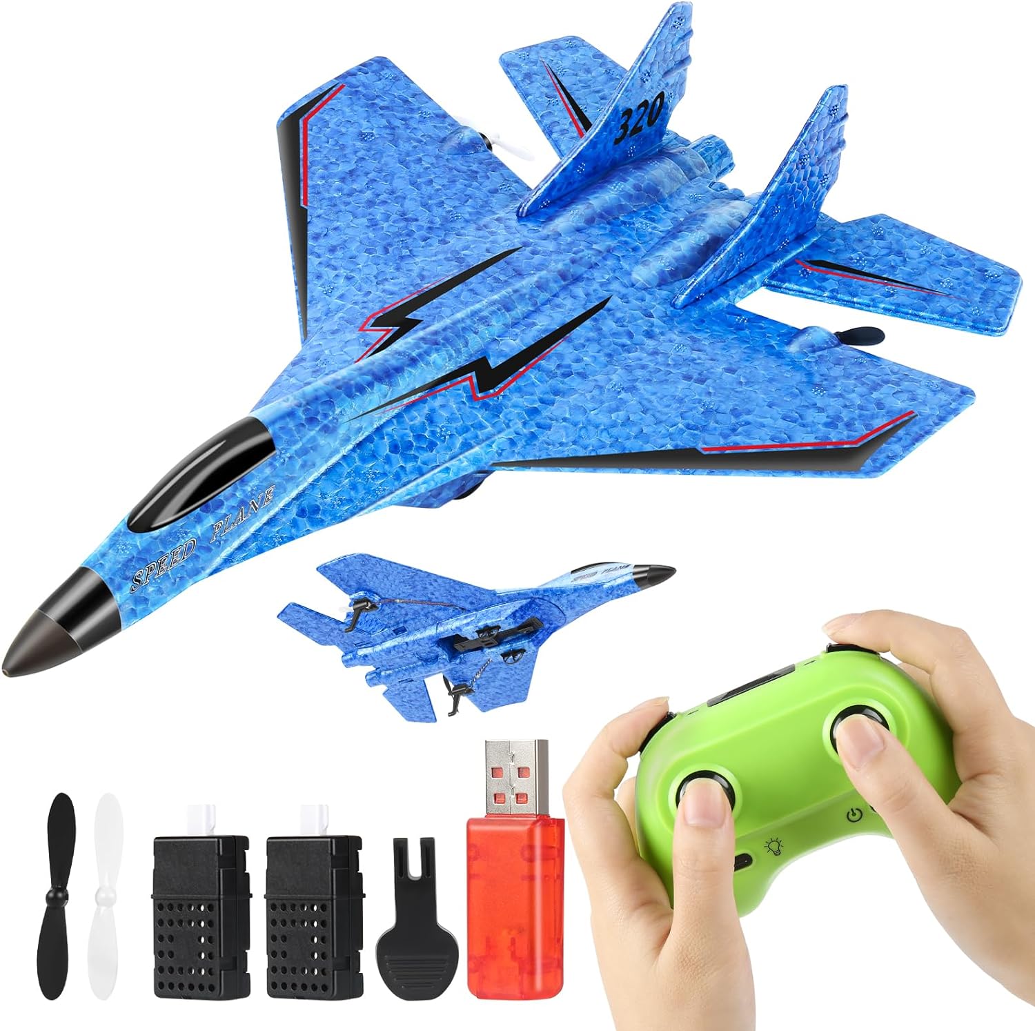 RC Plane, Remote Control Wireless Airplane Toy - RC Plane Remote Control 2CH 2.4Ghz RC Plane with Lights, Remote Control Airplanes Foam RC Fighter Airlane Jet for Adults Kids (RC plane)