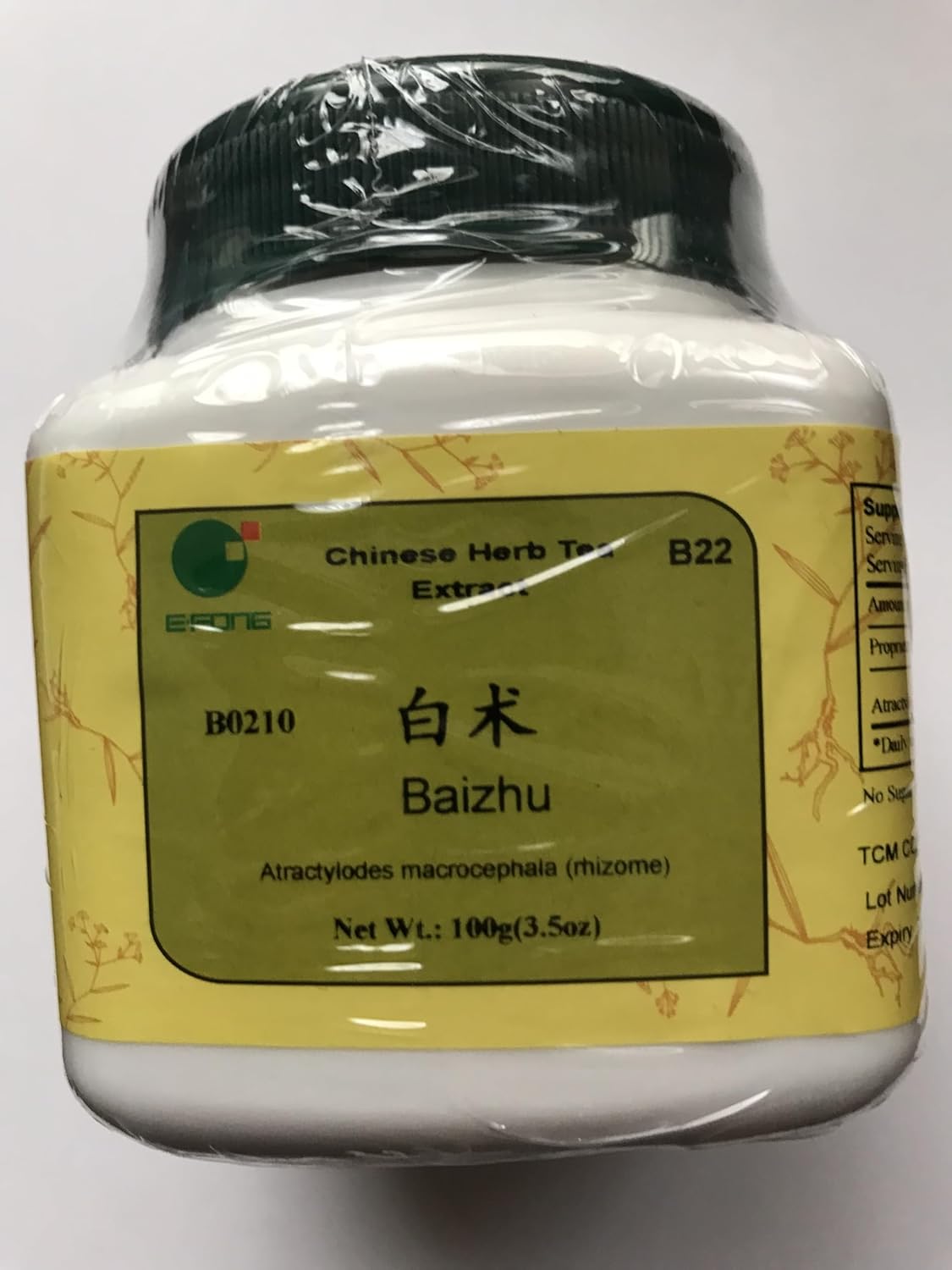 Bai Zhu - Bai-zhu Atractylodes Rhizome, 100 Grams,(E-Fong)