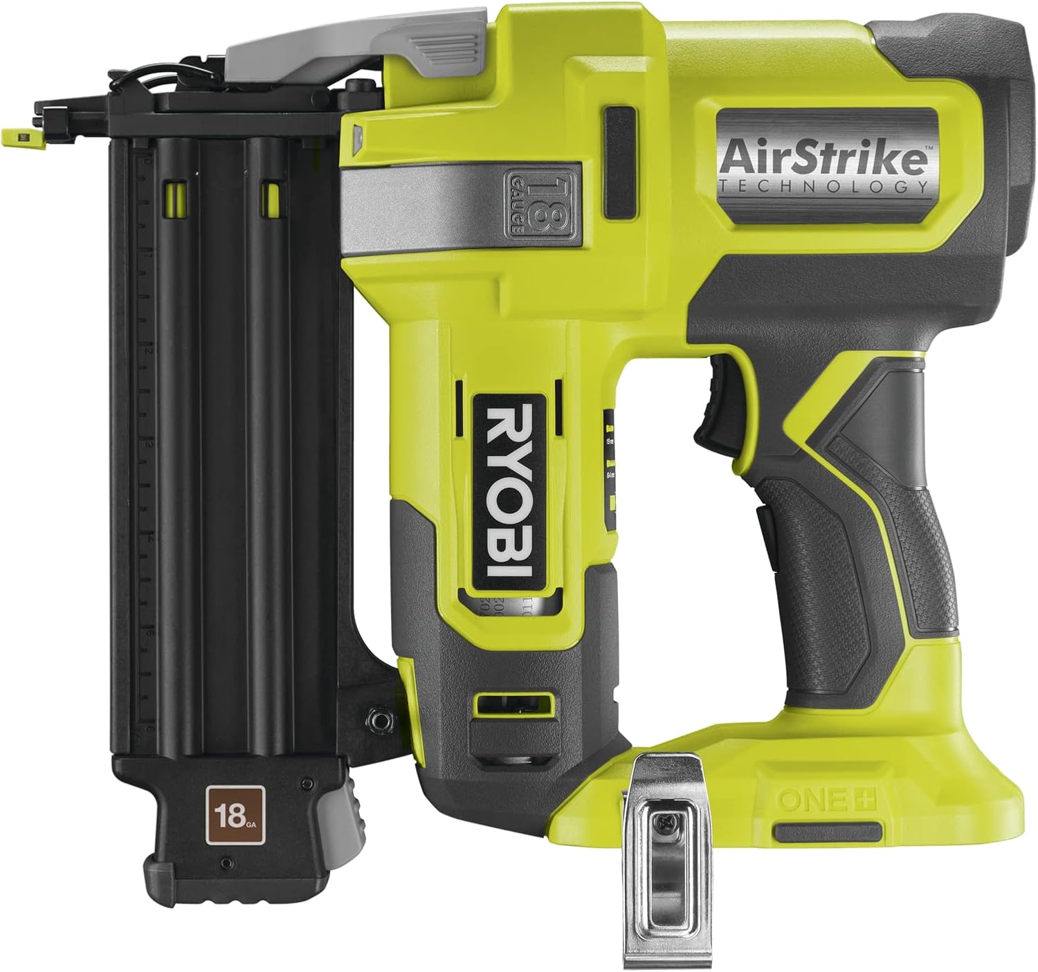 RYOBI R18GN18-0 18V ONE Plus Cordless 18 Gauge Nailer Bare Tool, One Size, Hyper Green