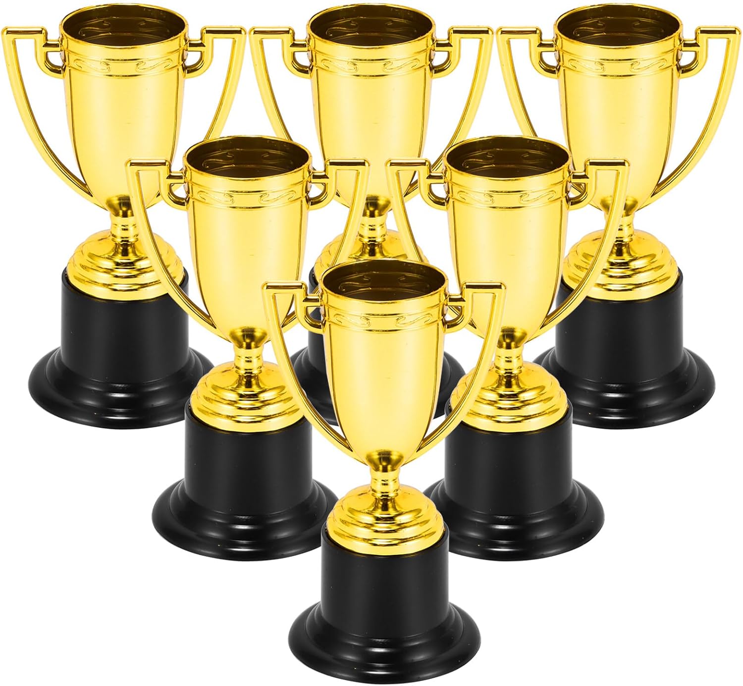 ZONKSTEE Trophies, 6pcs Trophies Medals Set Mini Winner Award Trophies Reward Prizes Plastic Trophy Model Prize Cup Toy Competitions Awards Toy Costume Parties Supplies
