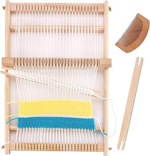 Weaving Loom Kit, 15.2"H x 9.85"W Wooden Tapestry Looms, Warp ​Frame ​Loom Heddle Bar for Weave Board Weaver Tapestry Kids Beginner