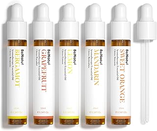Benatu Citrus Essential Oils Set for Diffuser (Lemon, Sweet Orange, Grapefruit, Bergamot, Mandarin), Natural Fruity Home Fragrance Gift for Women & Men, Aromatherapy Oils for Skin, Candle & Soap