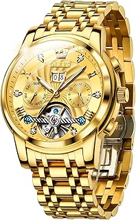OLEVS Automatic Gold Watches for Men Luxury Classic Stainless Steel Calendar Luminous Waterproof Watches for Men