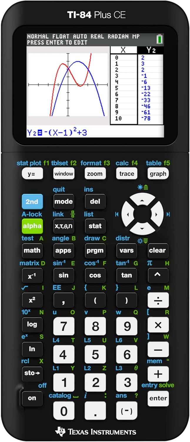 Texas Instruments TI-84 Plus CE Color Graphing Calculator, Black