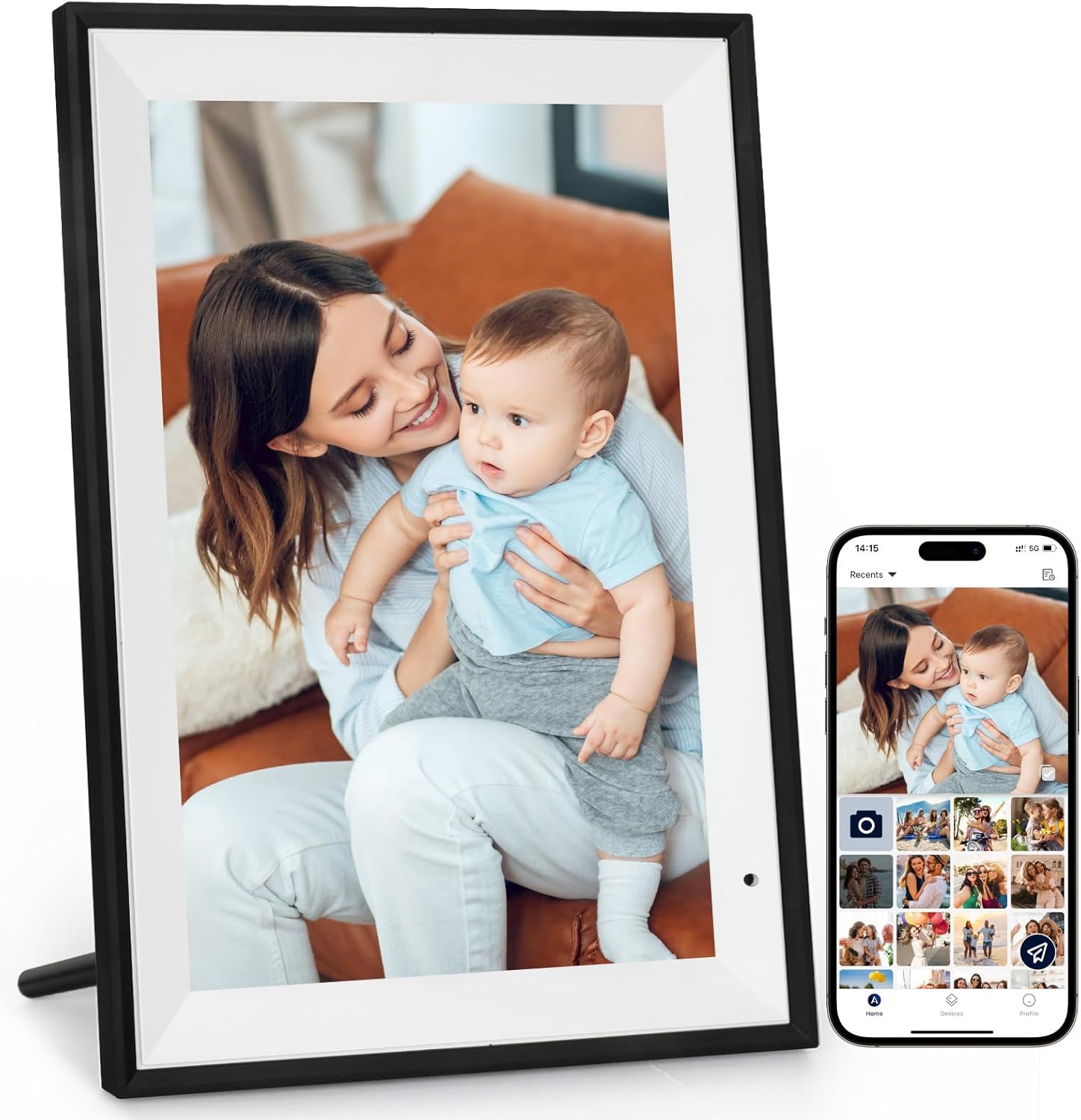 AEEZO Digital Picture Frame WLAN, 10.1 Inches Digital Photo Frame Built in 32GB Memory,1280 x 800 IPS Touchscreen Electronic Photo Frame,Automatic Rotation, Easy Setup and Share Photos or Videos