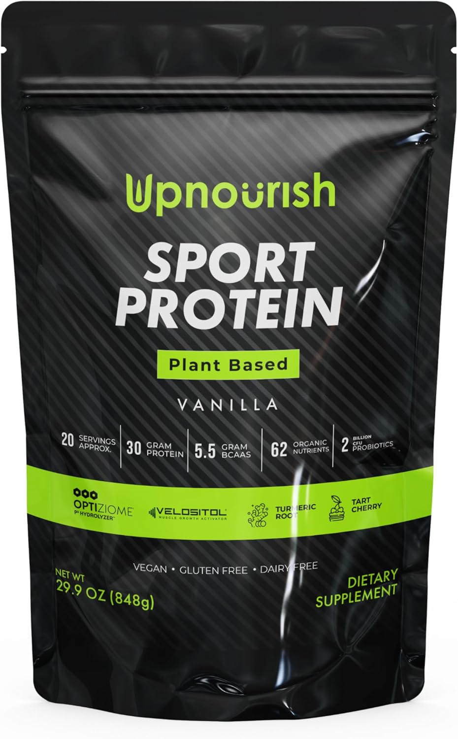 Vegan Sport Protein Powder Vanilla – 30g Plant Based Protein, VELOSITOL, BCAAs, Organic Greens & Fruits, Probiotics, Tart Cherry for Post Workout Recovery, Inform Sports Certified Keto - 20 servings