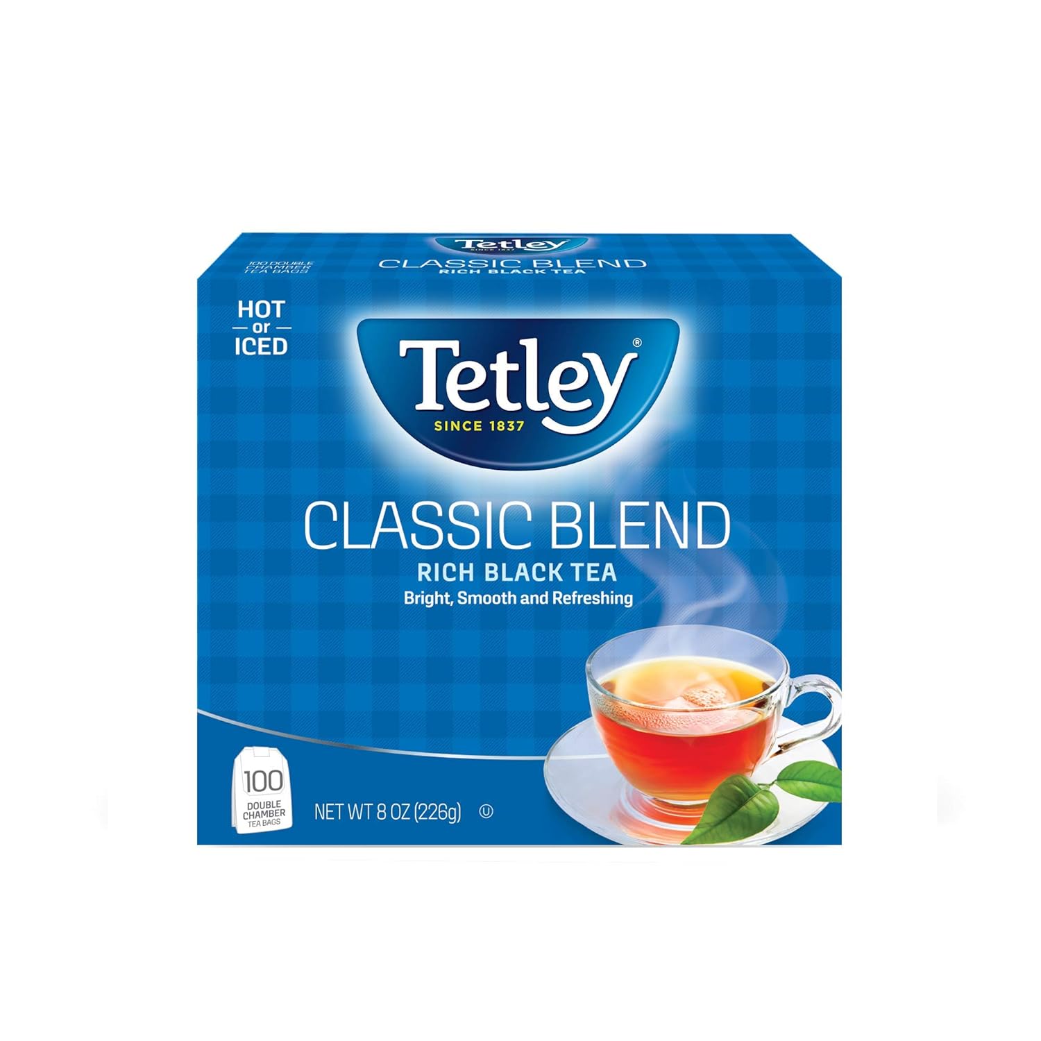 Tetley Classic Blend Premium Black Tea, Rainforest Alliance Certified, 100 Count (Pack of 12)