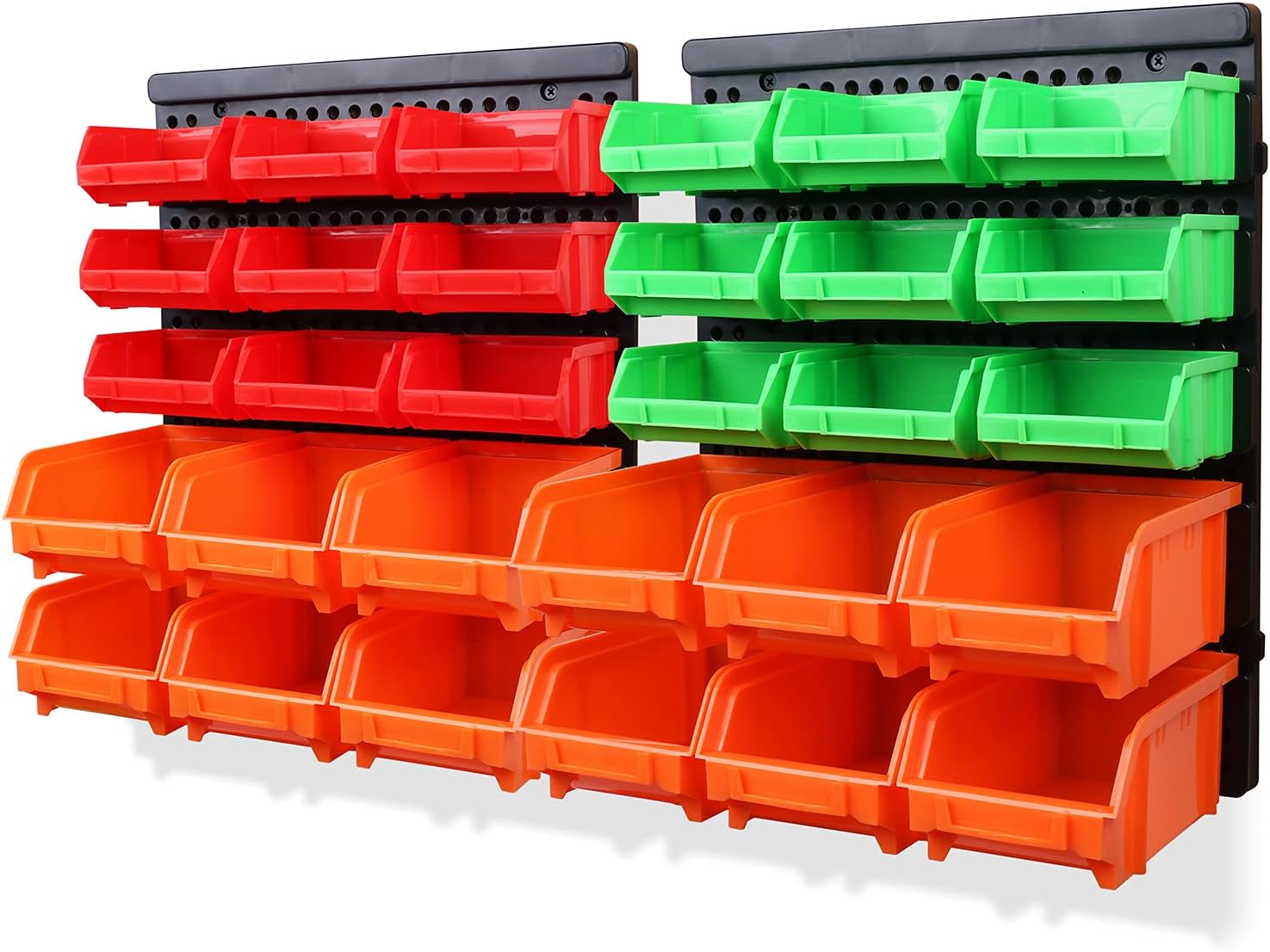 SWANLAKE 30PCS Wall Mounted Storage Bins, Plastic Garage Rack ,Screw Storage ,Tool Organizers.