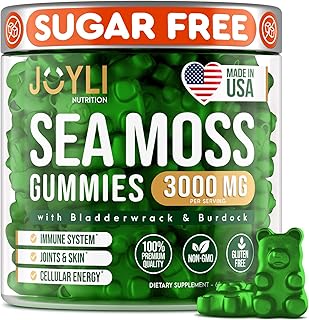 Sea Moss Gummies - Irish Seamoss Gummies for Adults & Kids - Advanced Superfood Supplement with Natural Sea Moss Gel, Bladderwrack & Burdock Root Extract - 60 Vegan Irish Moss Gummy Bears