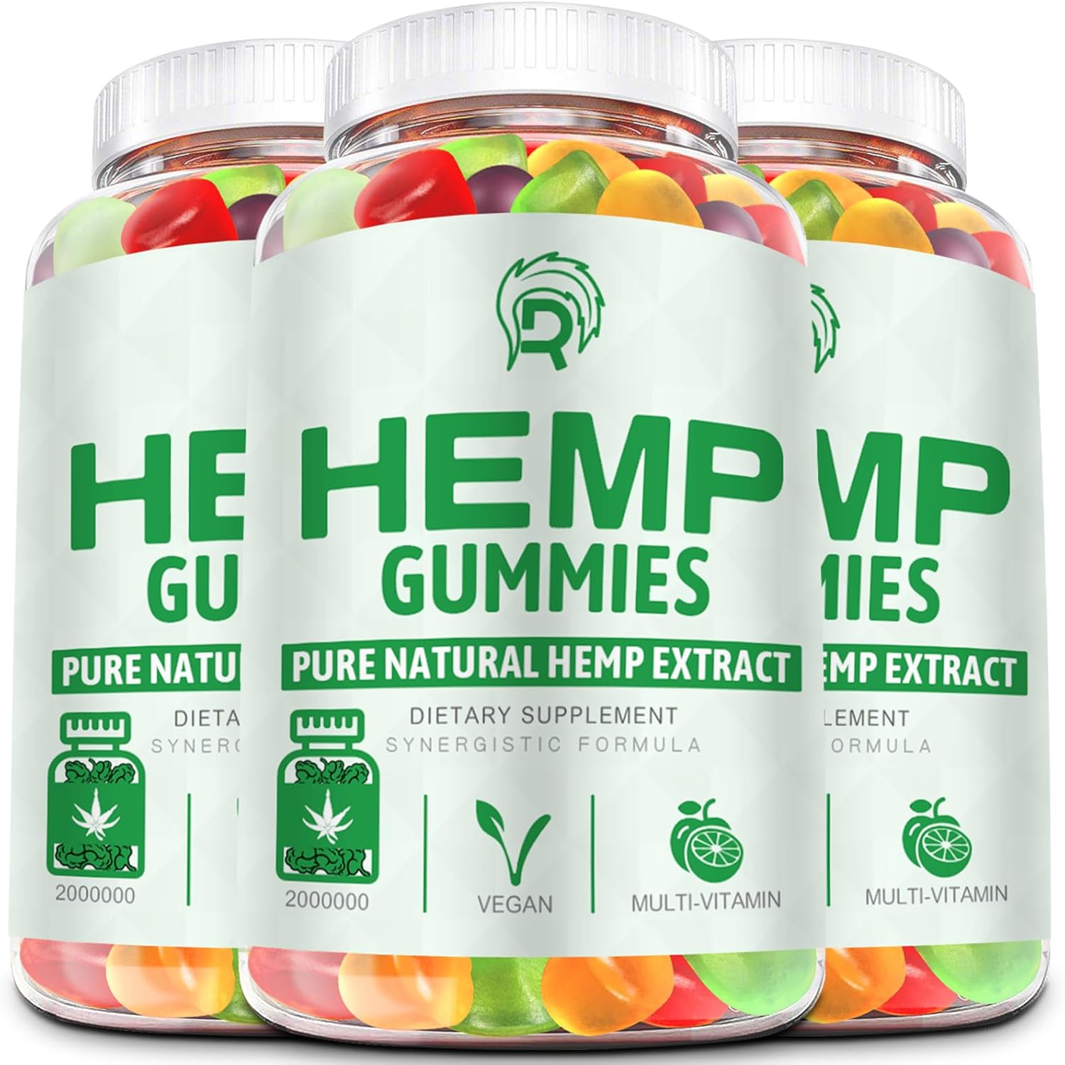 Hemp Gummies High Potency - Extra Strength Infused with Pure Hemp Oil - 100% Natural Organic Bear Candy Hеmp Supplement Gummy for Adults(3 Pack)