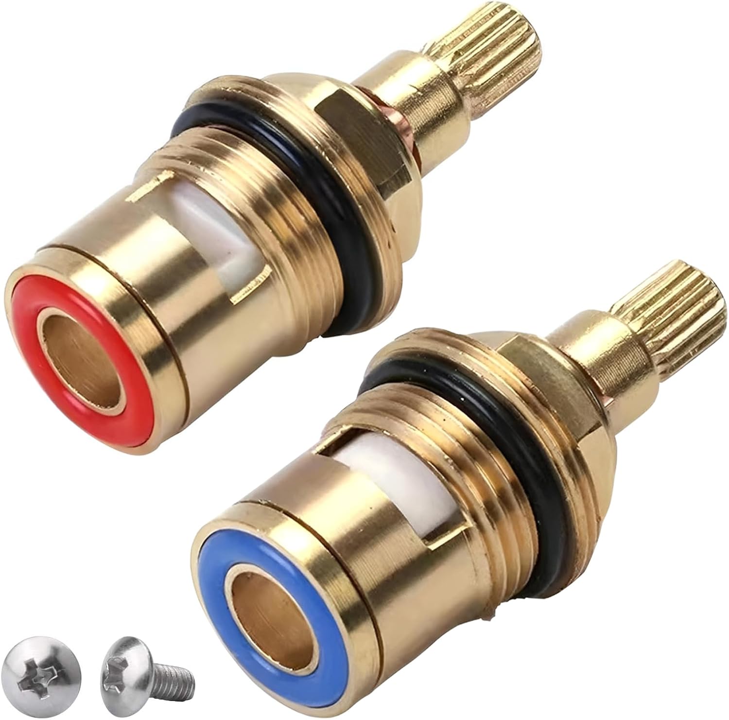 2Pcs Tap Washers, Tap Cartridge, Tap Cartridge Replacement, Brass Ceramic Valve Core Repair Accessories Suitable for Kitchen, Bathroom, Toilet, Washing Machine Faucet