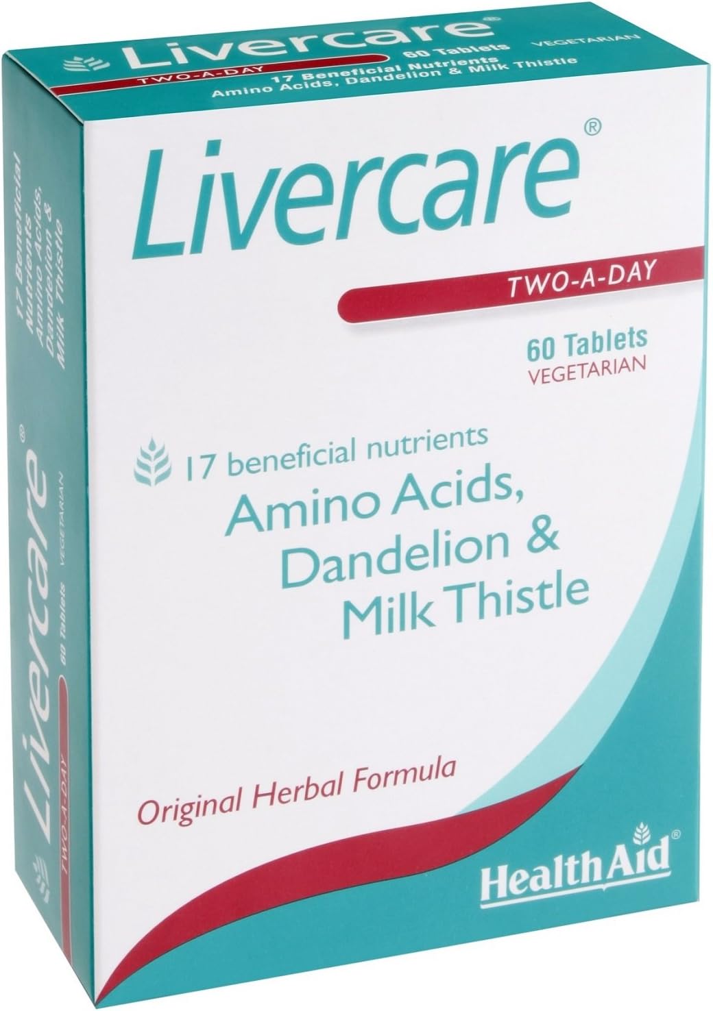 HealthAid Livercare (Cleanse and Detox) Vegetarian Tablets, Yellow, Turmeric, 60 Count
