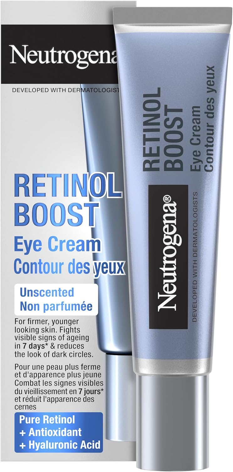 Neutrogena Retinol Boost Eye Cream (1x 15ml), Fragrance-Free Eye Cream for Ageing Skin, Under-Eye Treatment with Retinol for Fresher, Younger-Looking Skin