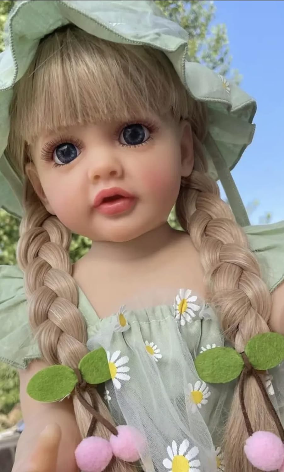 Reborn Baby Dolls Girl 22 Inch Silicone Full Body That Look Real Life Reborn Newborn Baby Doll Realistic Washable Babies with Long Blonde Hair Anatomically Correct Doll Toys for Age 6+