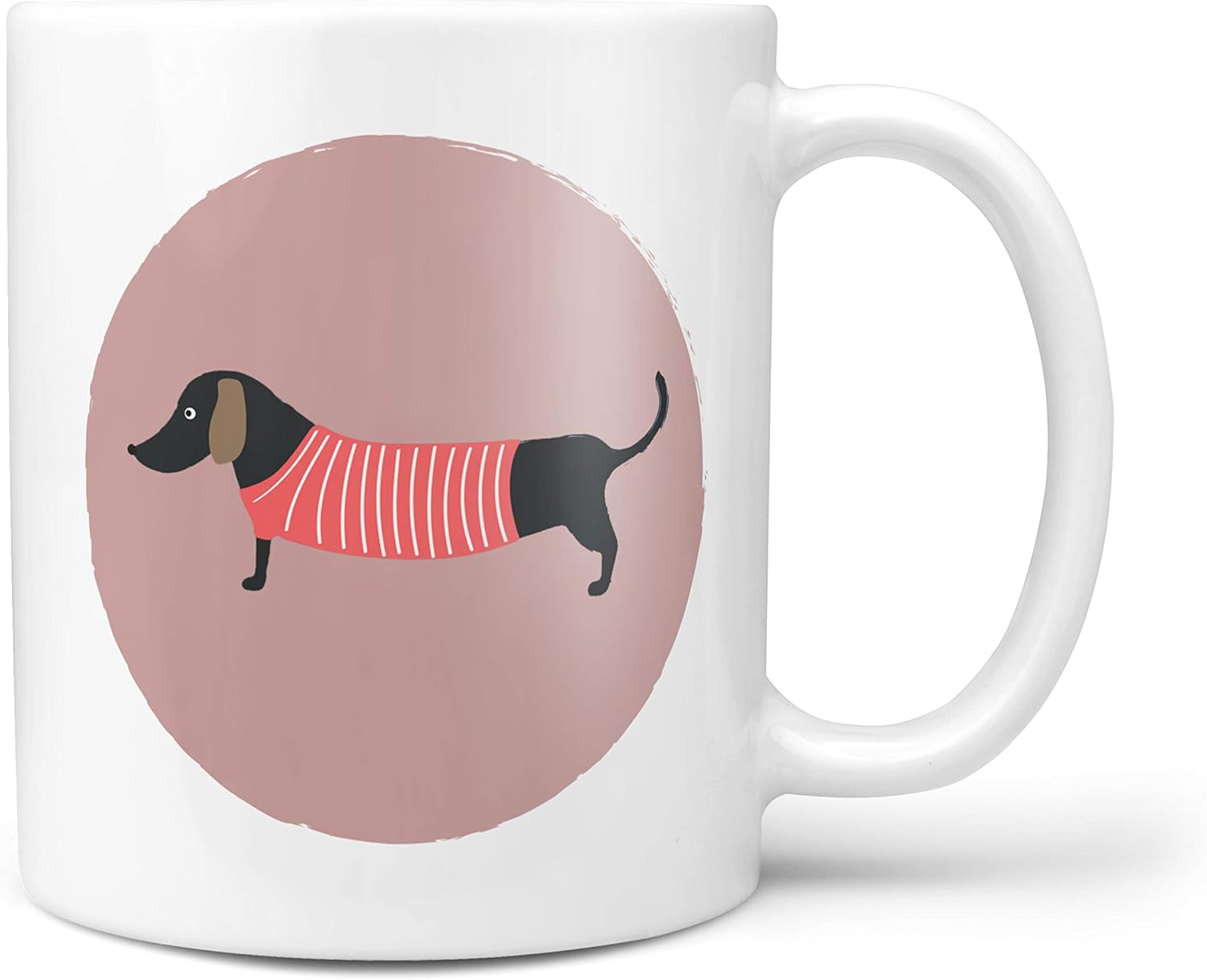 NOT JUST A PRINT Personalised Dog Mug with 27 Designs - Gift for Dog Lover, Ideal Secret Santa, Christmas Stocking Filler, Birthday, Mother’s Day or Father’s Day (Dachshund/Black Sausage)