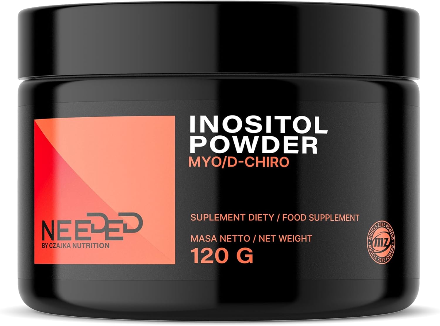 Inositol Powder 120 g - Myo-Inositol + D-Chiro-inositol - 2000 mg per Serving - 60 Servings per Pack - Vegan and Without Additives - by MZ
