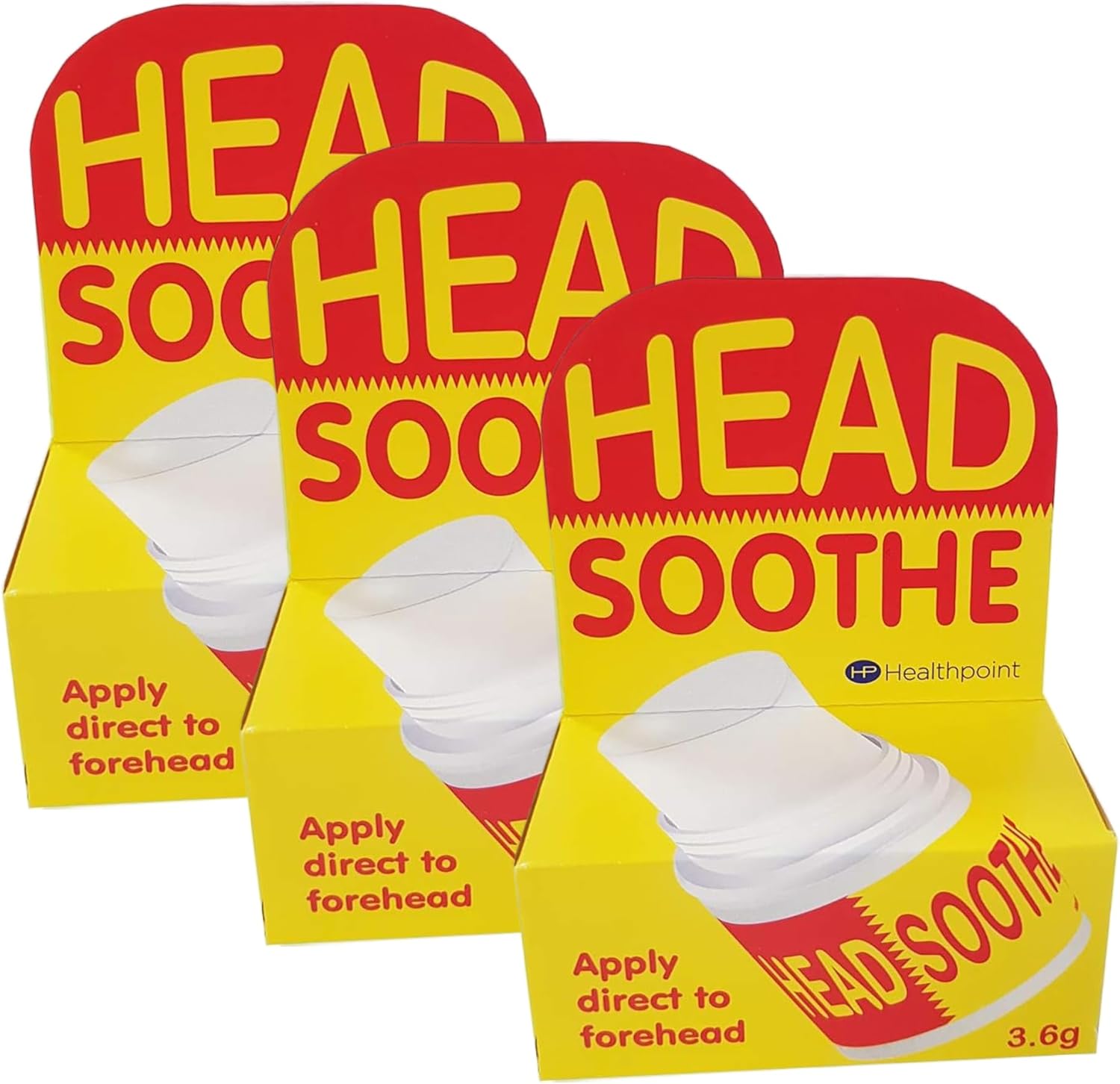 Healthpoint Head Soothe Temple Balm 3.6g – Fast-Acting Headache Relief for Soothing Comfort, Easy-to-Apply Pain Relief Balm for Migraines, Alternative to Pain Relief Patches 3 Pack + Cheeroo Magnet
