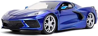 Jada Toys Bigtime Muscle 1:24 2020 Chevy Corvette Stingray Die-cast Car Candy Blue, Toys for Kids and Adults