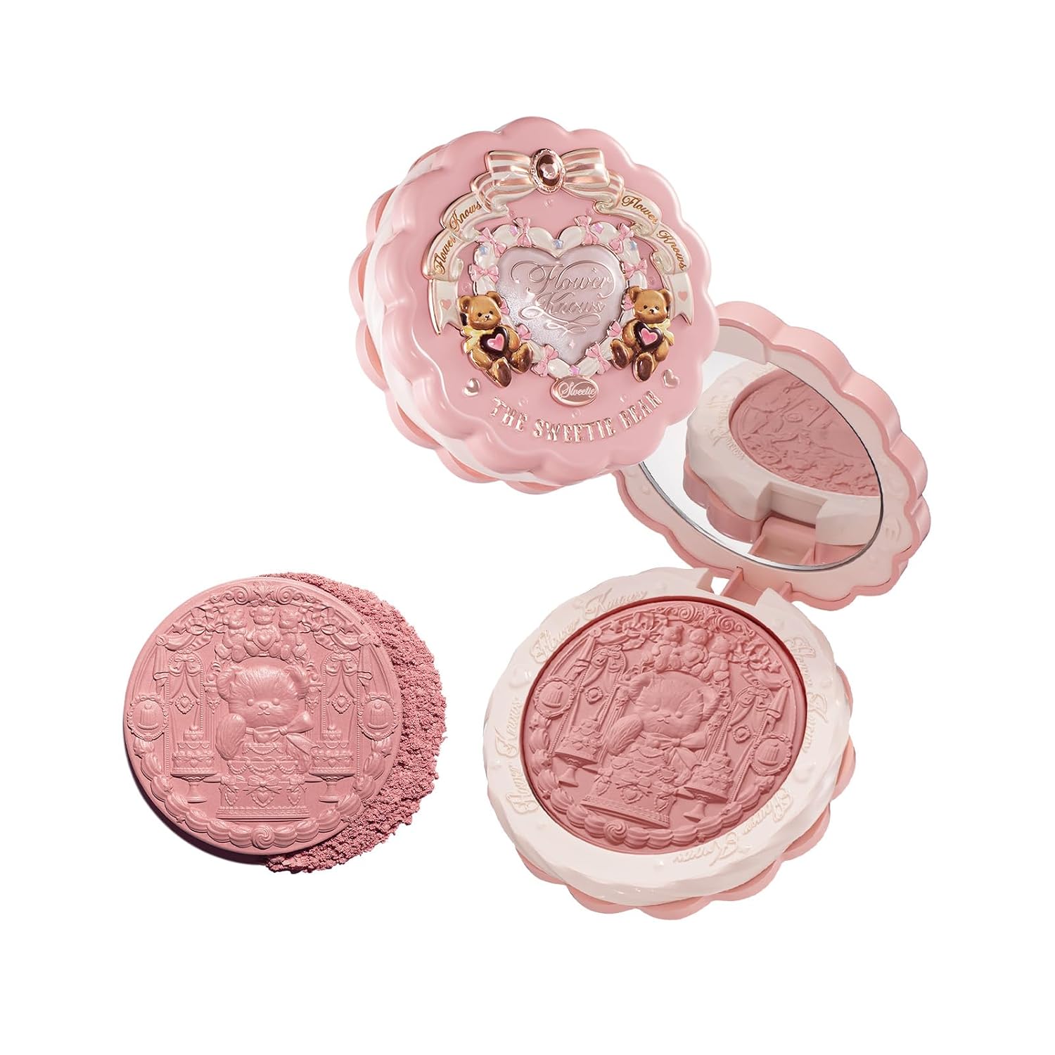 Flower Knows The Sweetie Bear Silk Satin Blush, Cool Nude Pink