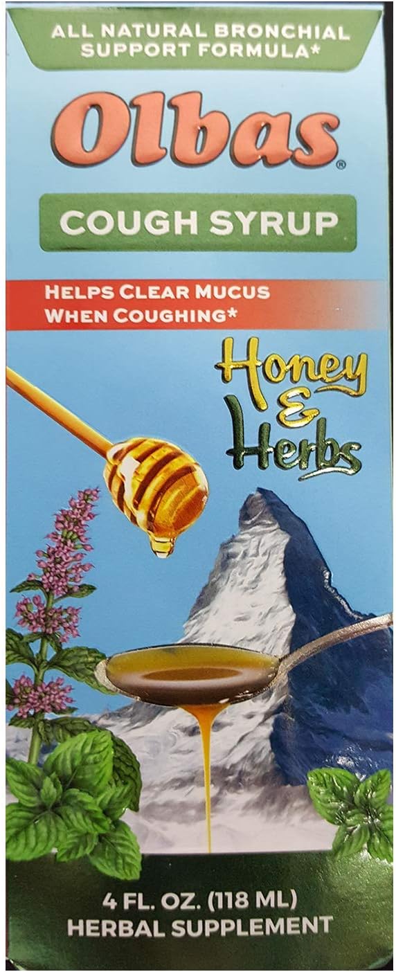 Olbas Cough Syrup All Natural Bronchial Support Formula, 4 Ounces