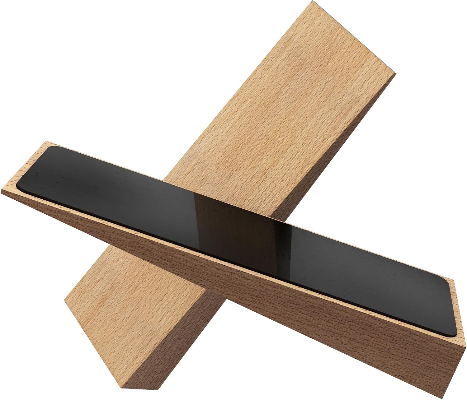2 Pack Wooden Door Stop, Non-Slip Door Stoppers for Floor