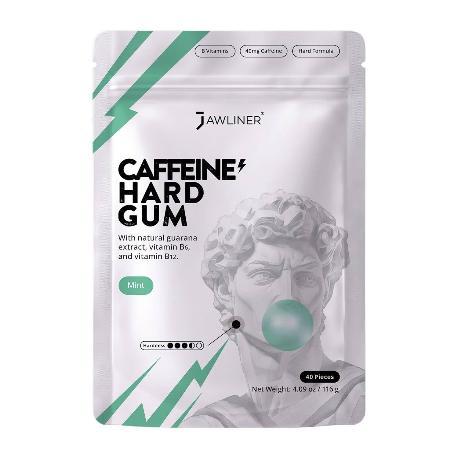NEW DROP | JAWLINER® Chewing Gum Hard + Caffeine - Mint