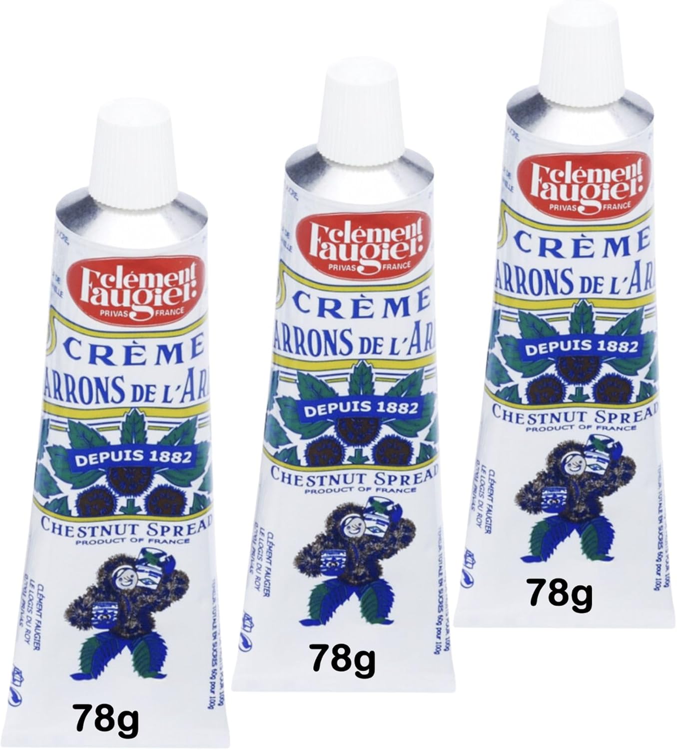 Chestnut Spread 3 Pack Multipack - 3x78g - Bundle Containing 3 Tubes of Clement Faugier Creme de Marron Chestnut Spread