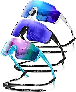 Polarized Sport Sunglasses for Men and Women, Lightweight Sun Glasses with UV Protection for Cycling Running Fishing